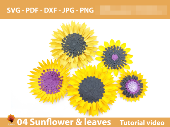 04 Sunflower Paper Flowers Backdrop