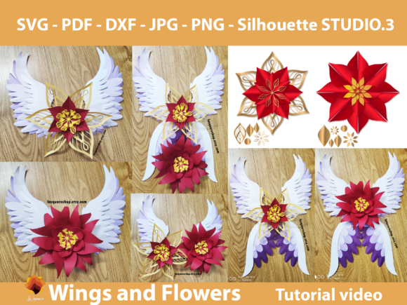 18 Wings 02 Paper Flowers Templates