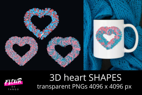 3D Heart Shapes Cliparts Vol.4 for Modern Design