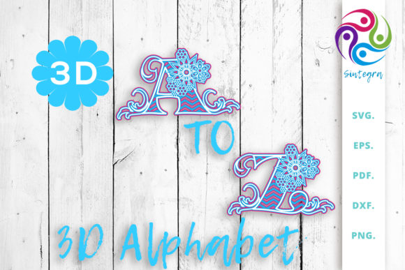 3D Multilayer Floral Alphabet Bundle