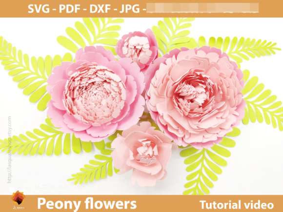 Giant Peony Paper Flowers Template for DIY Decor