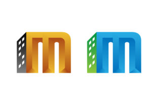 M Letter 3d Logo Building