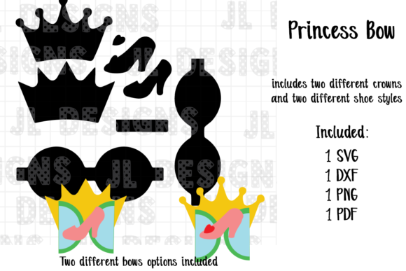 Princess Glass Slipper Bow Template for Creators