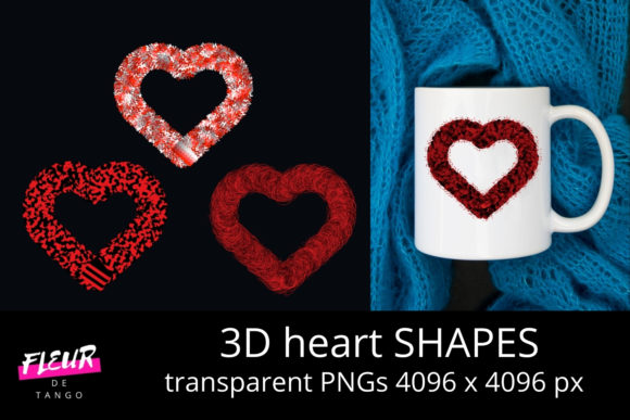 Unlocking Creativity with 3D Heart Shapes Cliparts Vol.13